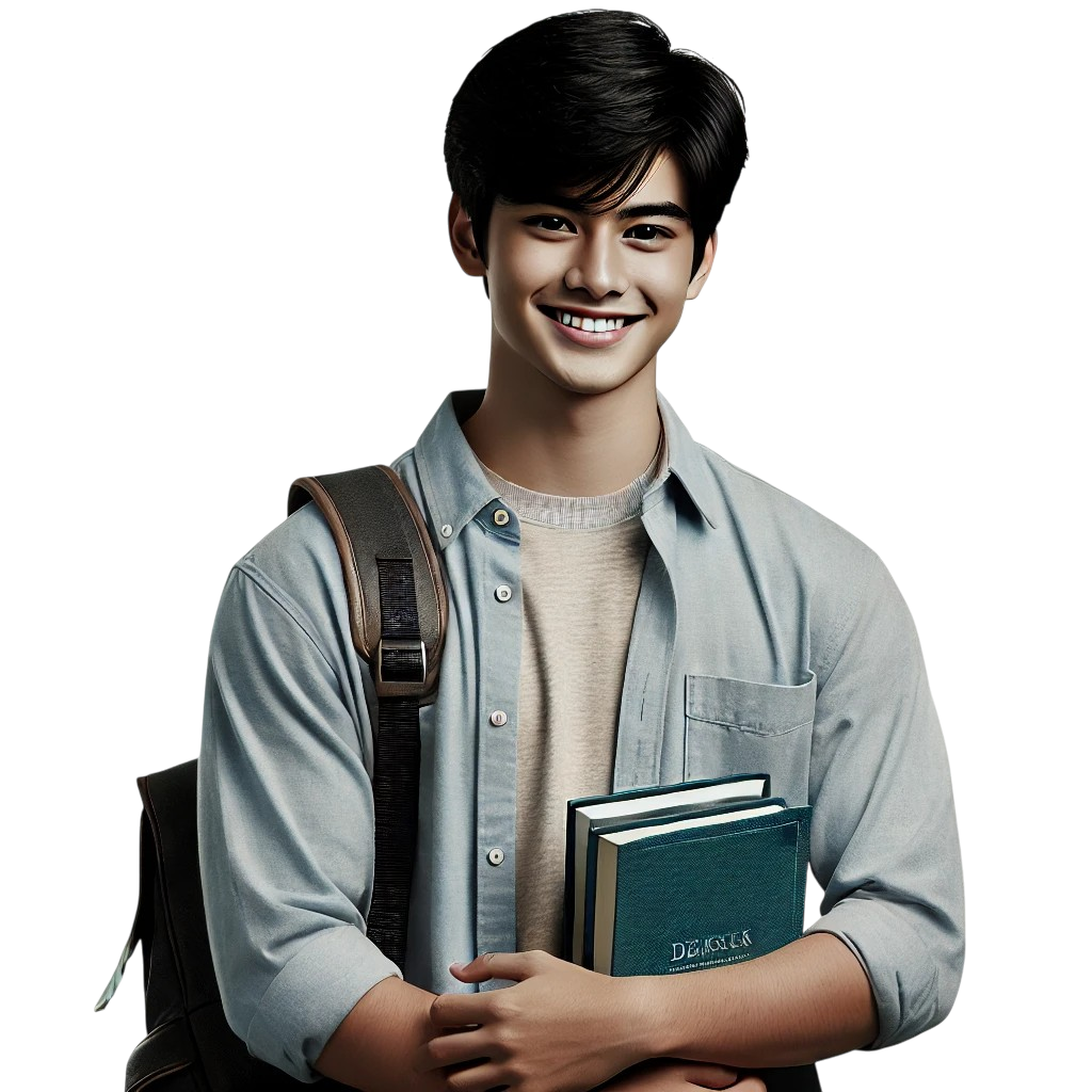 DALL·E 2025 06 09 17.56.39 An Indonesian male student in his early 20s with short black hair and medium skin tone smiling warmly Photoroom